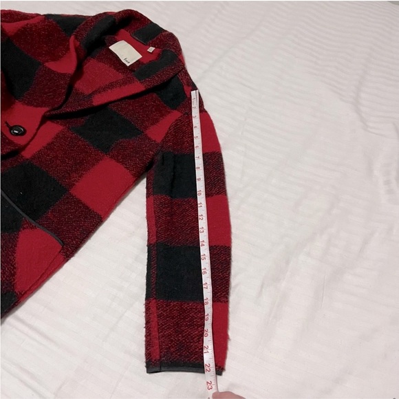 Aritzia Wilfred Free Off-Duty Buffalo Plaid Wool Jacket in Red / Black sz XSmall - Picture 16 of 16